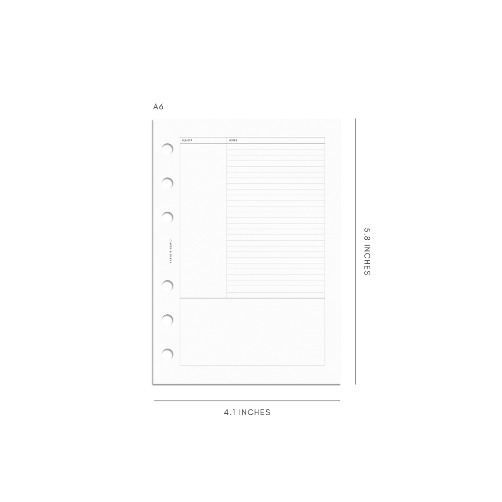 Cornell Style Note Inserts