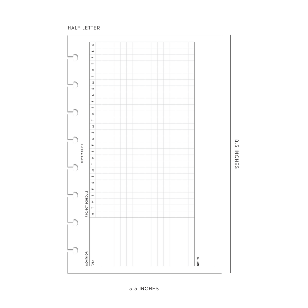 Gantt Chart Planner Inserts | Refreshed Layout