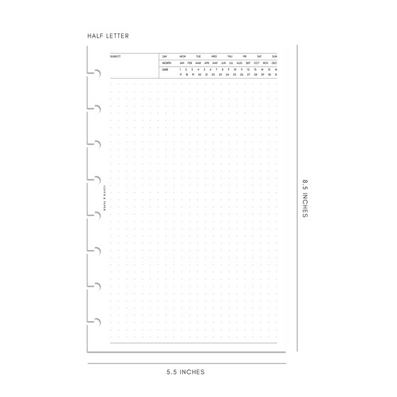 Executive Note Inserts | Dot Grid Half letter