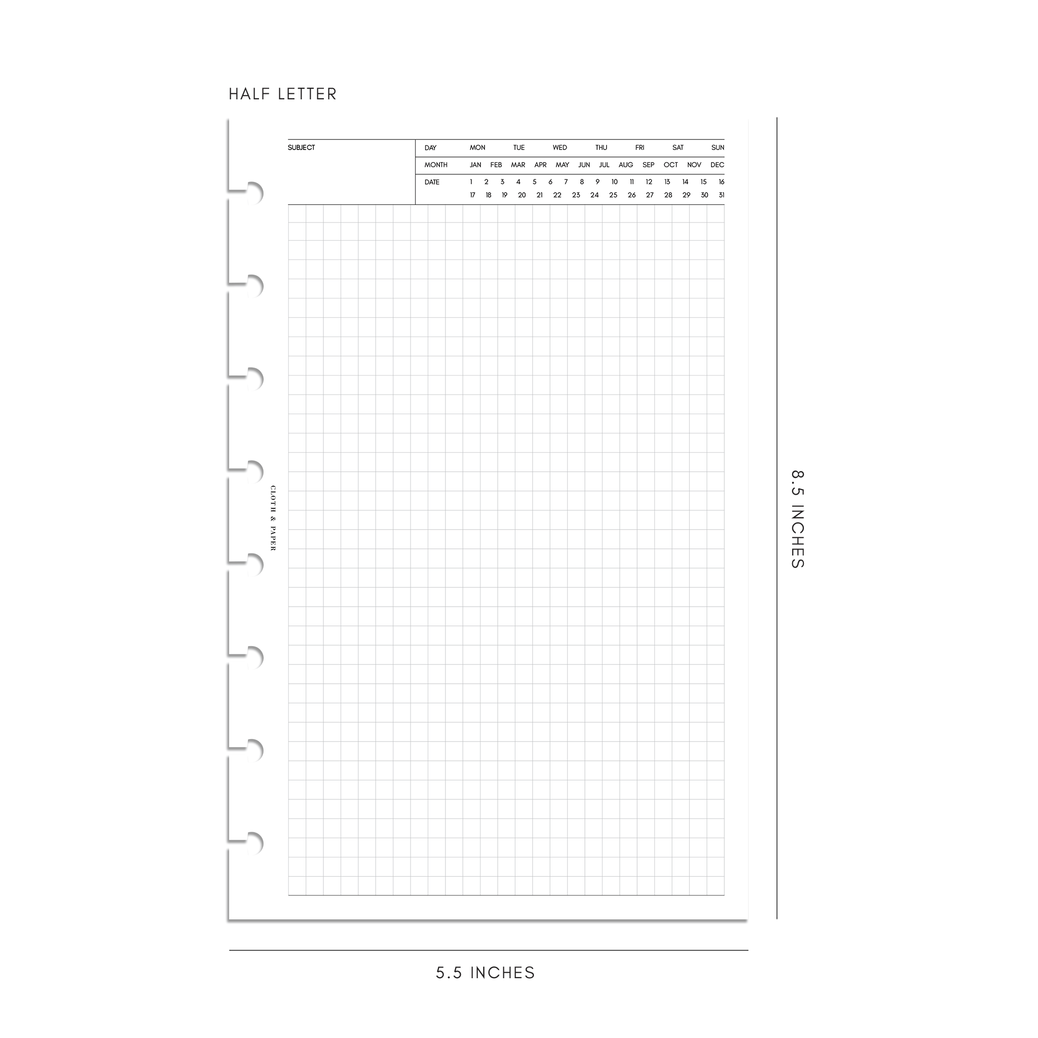 Executive Note Inserts Graph Paper 2nd Edition Cloth Paper CLOTH PAPER