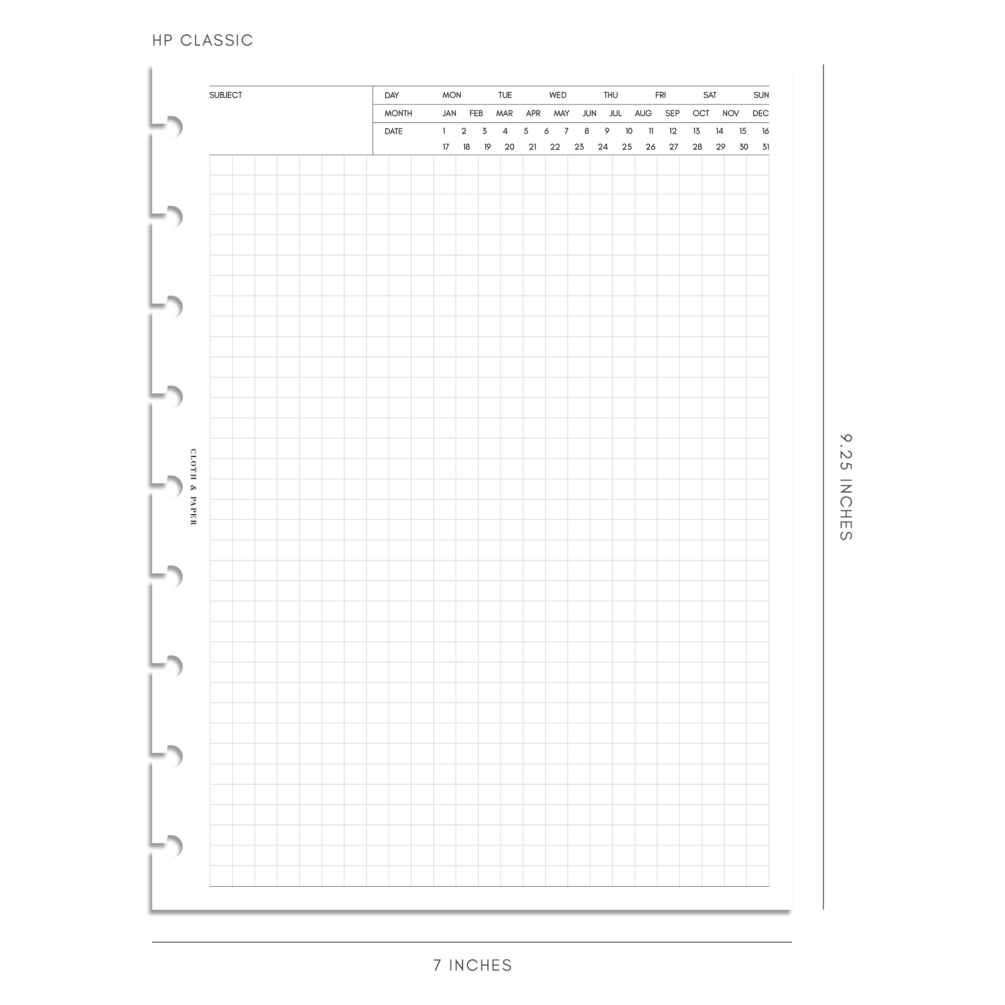 Large Desk Blotter Graph Paper Pad for Office Supplies (17 x 12 Inches)