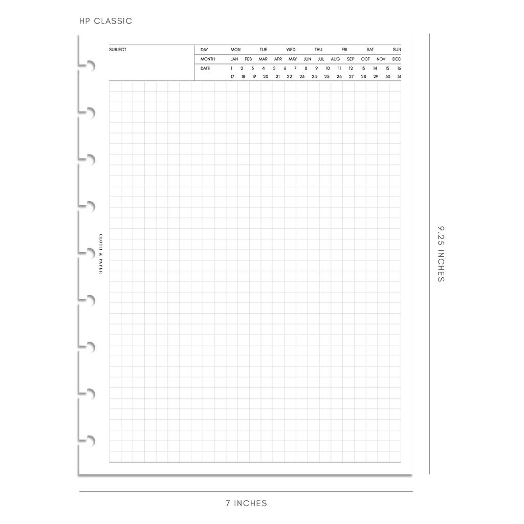 Executive Note Inserts | Graph Paper HP classic