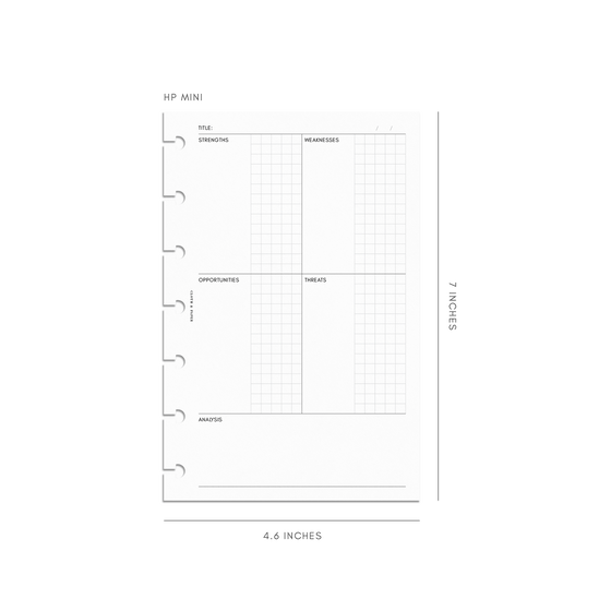 SWOT Analysis Planner Inserts | Refreshed Layout