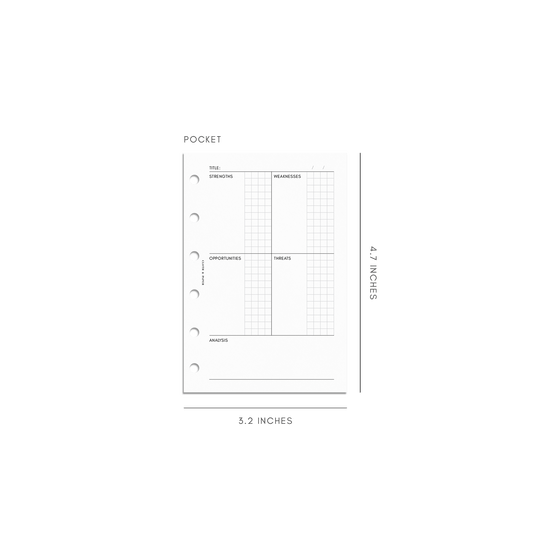 SWOT Analysis Planner Inserts | Refreshed Layout