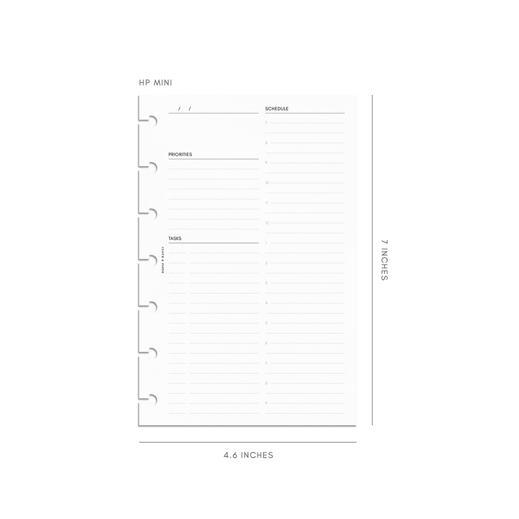  Undated Daily Planner Refill - A5 Day Planner Insert