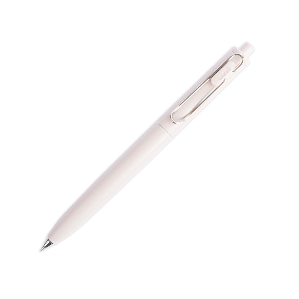 Ecru pen turned to the right against a white background.