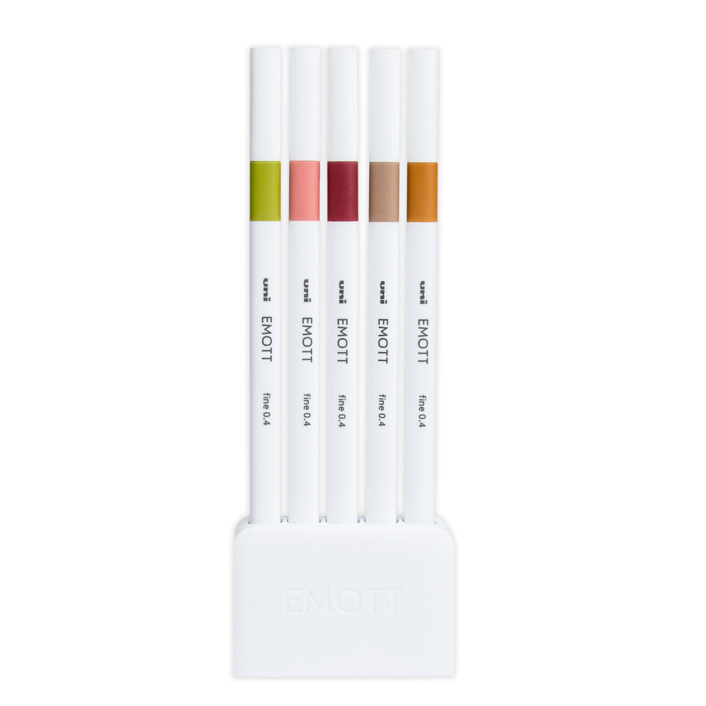 Volume 10 Botanical color set of pens sitting in their pen stand on a white background.