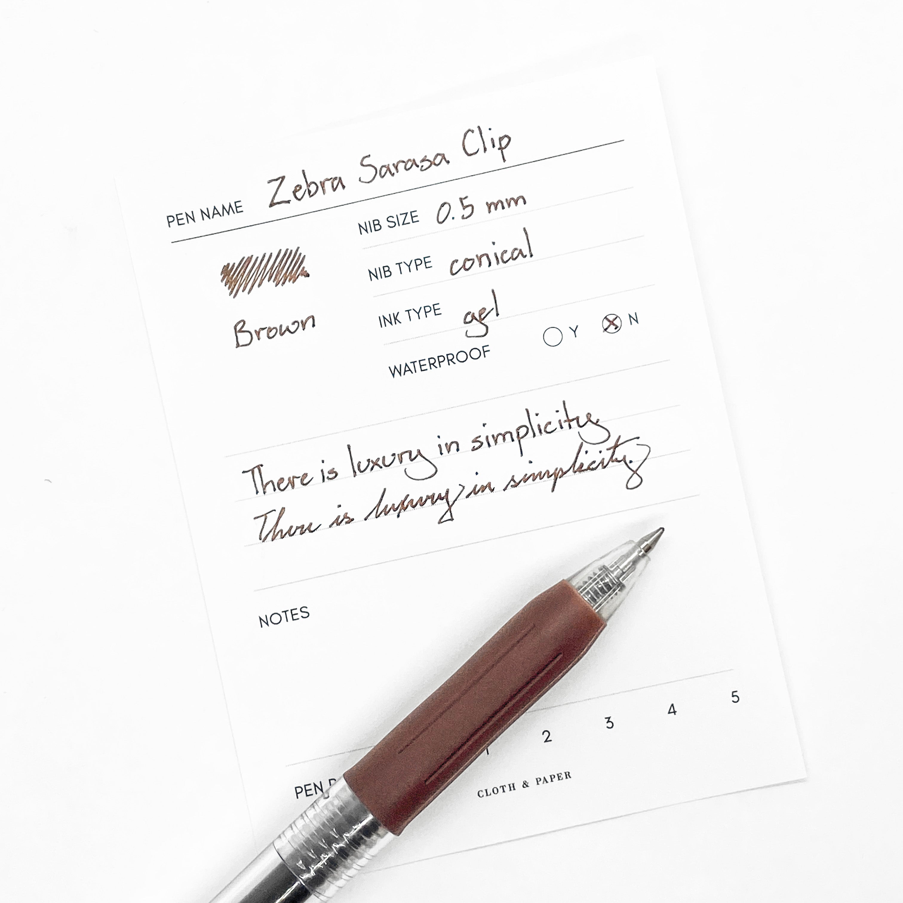 Zebra Sarasa Clip Gel Pen - 0.5 mm - Brown