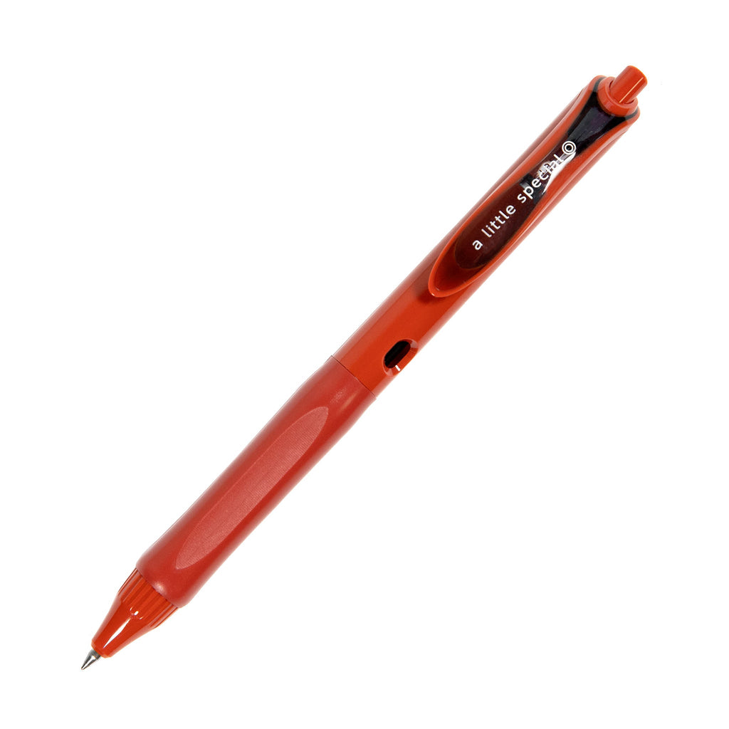 Red pen turned to the right against a white background.
