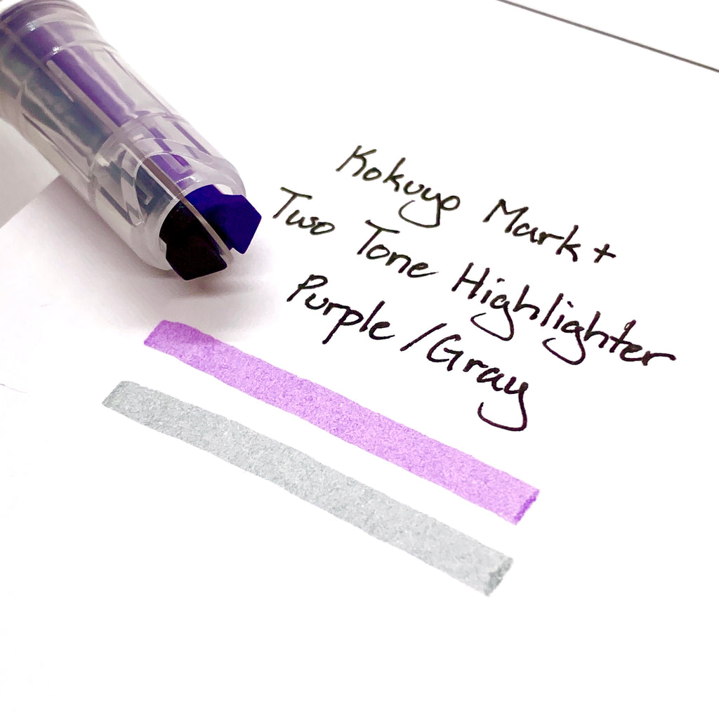 kokuyo mark plus two tone highlighter gray type purple
