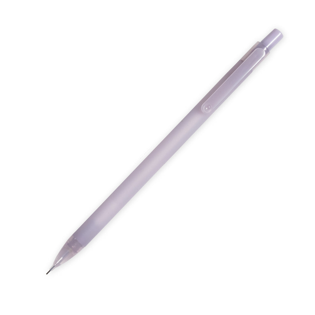 Mechanical pencil in lilac turned to the right against a white background.