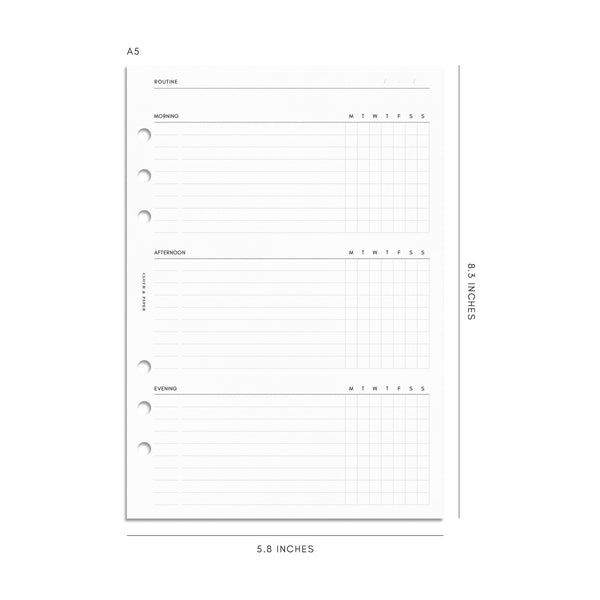 Routine Builder Planner Inserts  Cloth & Paper – CLOTH & PAPER