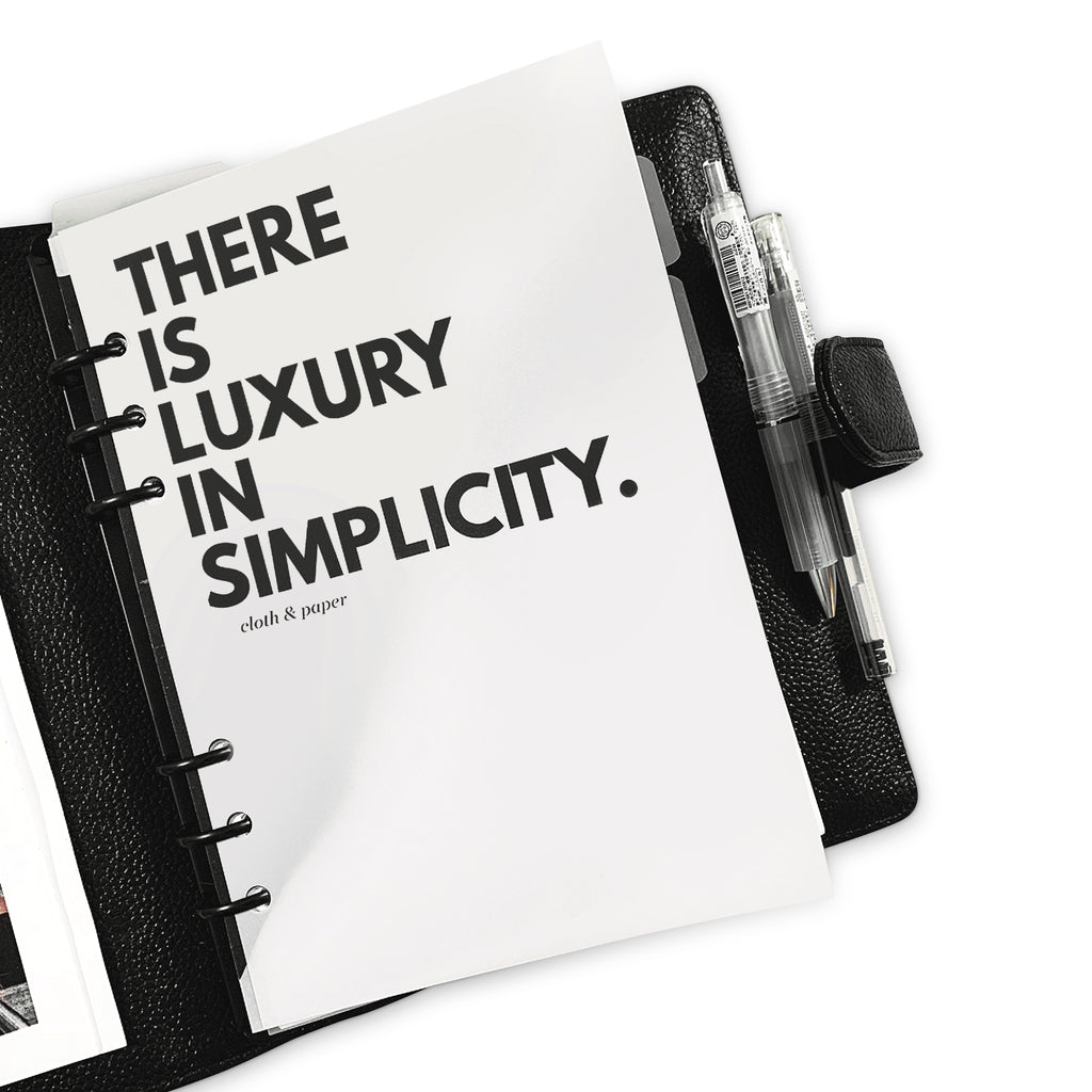 The brand new Contoured Agenda from Cloth & Paper with black