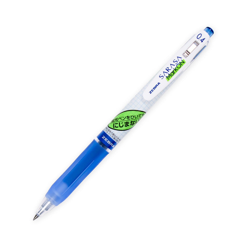 Pen in Blue turned to the right against a white background.